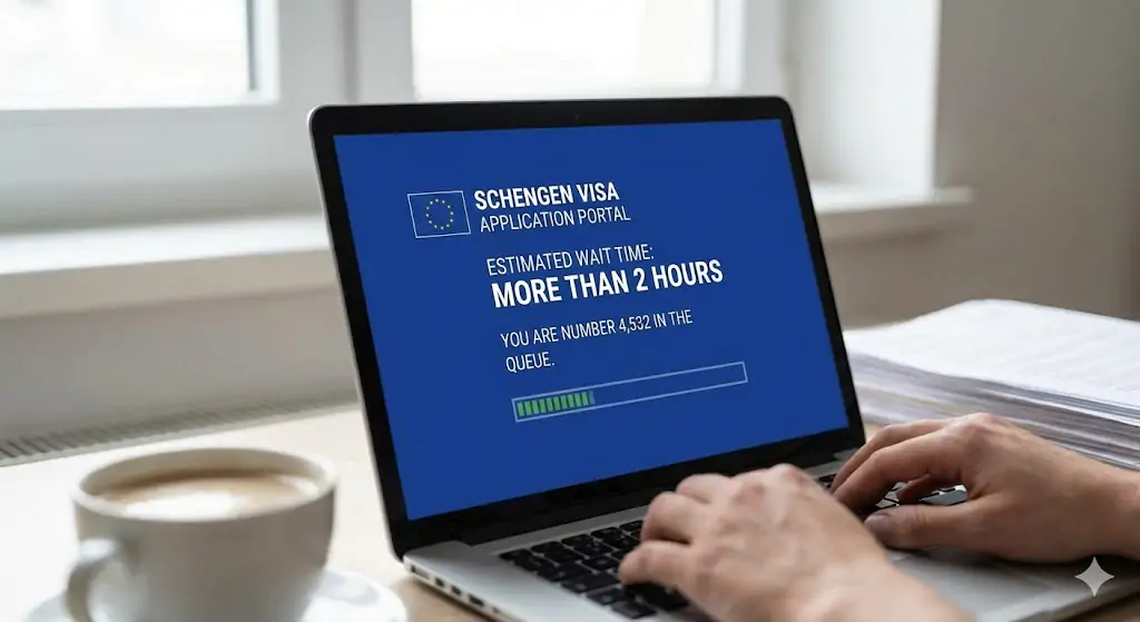 Очереди на шенгенские визы образовались в интернете