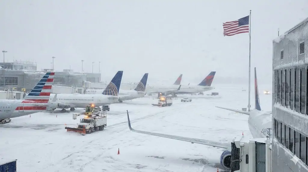 Снежная буря парализовала авиасообщение в США