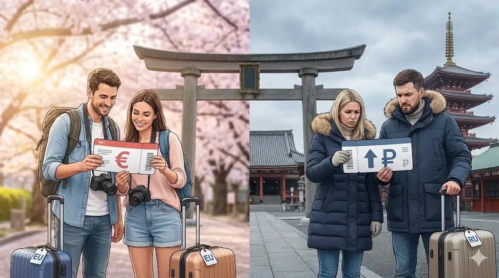 Японские туры подешевели для европейцев, но подорожали для россиян