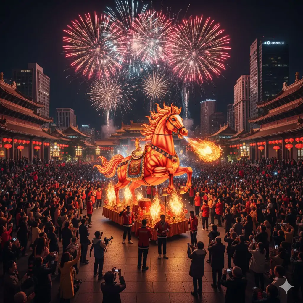 Китай встречает год Огненной Лошади масштабными торжествами