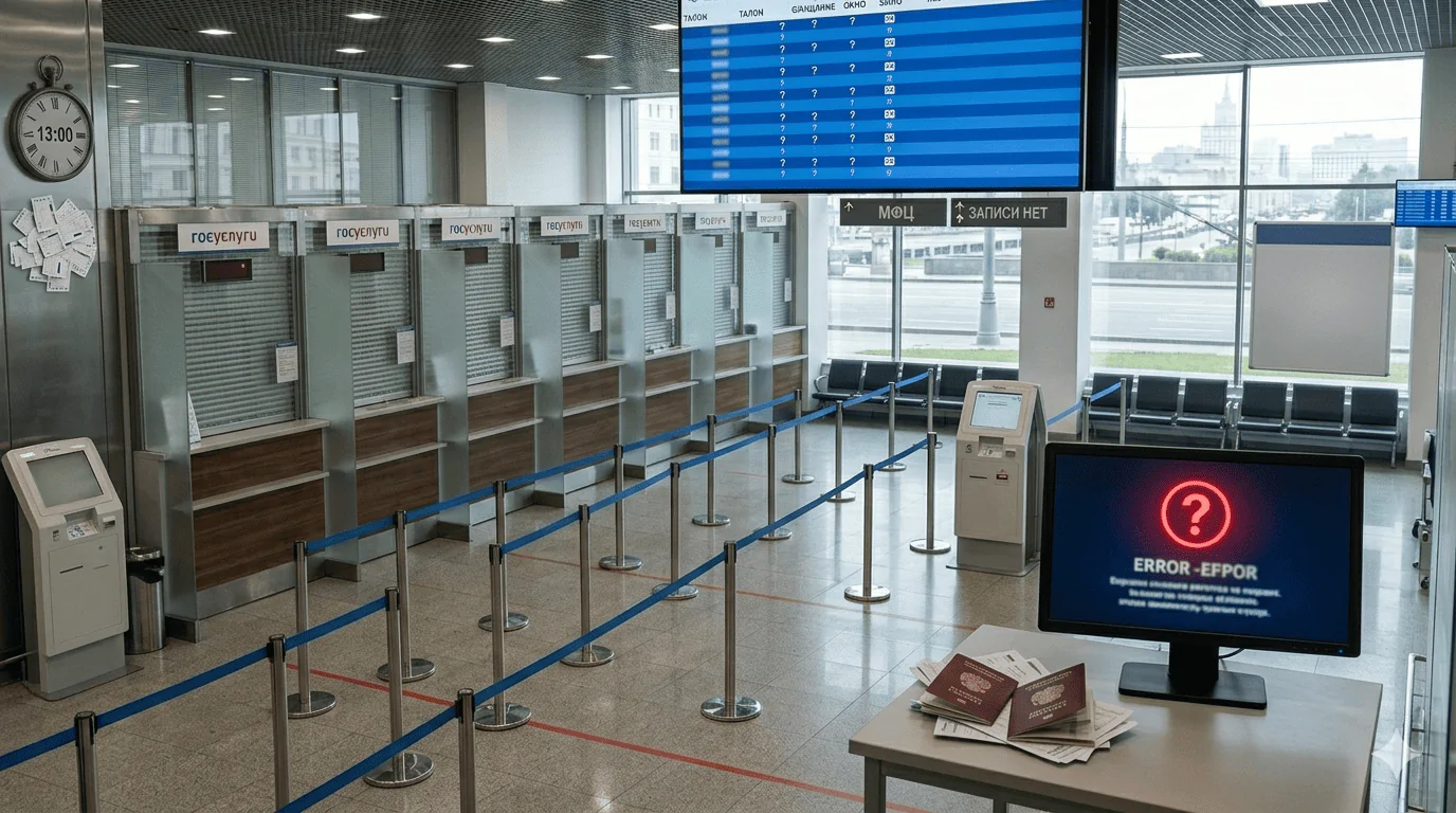 Записаться на загранпаспорт в Москве через Госуслуги невозможно уже месяц